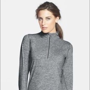 Nike Dri-Fit Zip Pullover Heather Grey XS